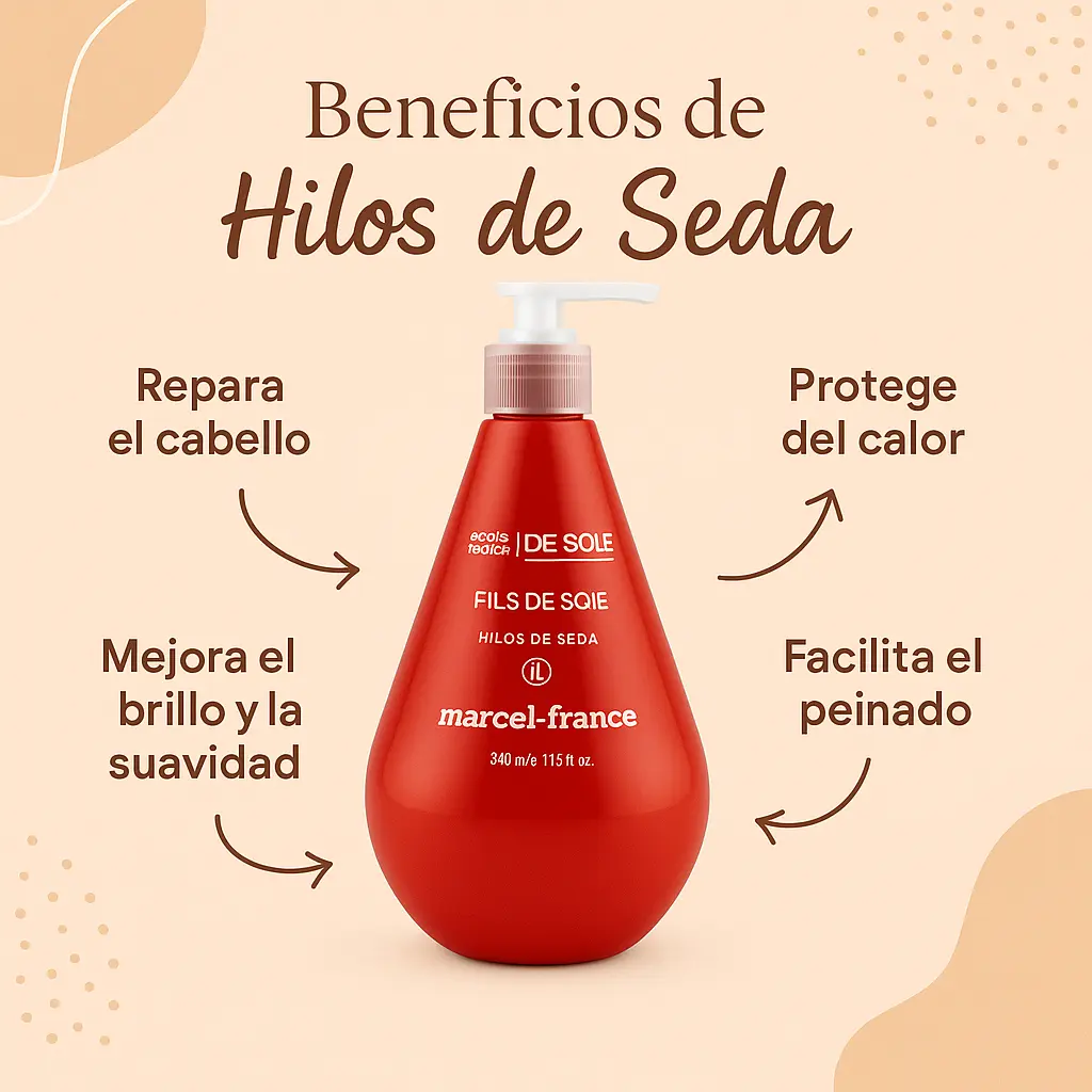 Hilos de Seda Marcel France Mascara Capilar Hidratante Termoprotectora – foto 3